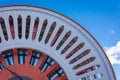 Steamboat Red Paddle Wheel. Closeup Of Red Paddle Wheel On River Boat Royalty Free Stock Photo