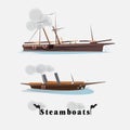 Steamboat. vintage boat concept -