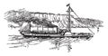 Steamboat, vintage illustration