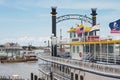 Steamboats and Ferryboat on Mississippi River in New Orleans
