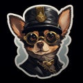 Steamdog Sticker Chihuahua: Pencil Steampunk Celebrity Portraits And More