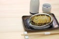 Steamed abalone with sake, japanese cuisine Royalty Free Stock Photo