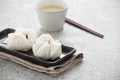 Steamed barbecue pork bun (Dim Sum) Royalty Free Stock Photo