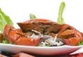 Steamed brown crab.