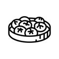 steamed buns chinese cuisine line icon vector illustration