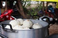 Steamed buns are a kind of Chinese food made from wheat flour and yeast and brought through the steaming process.