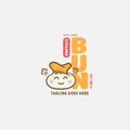 Steamed buns logo design vector template. chinese text translation `steamed bun`. Chinese steamed bun.