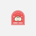 Steamed buns logo design vector template. chinese text translation