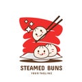 Steamed buns logo template Royalty Free Stock Photo