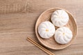 Steamed buns stuffed with minced pork, Asian food