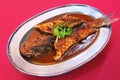 Steamed Cat fish Pak Sou Gong or Baung in flavorful special sauce.