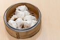 Steamed Char Siew Bao or barbecue pork bun is favorite traditional Chinese dim sum, consumed as breakfast Royalty Free Stock Photo