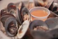 Steamed clams with butter