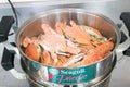 steamed crab in the steaming pot