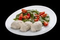 Steamed cutlets of three types of meat