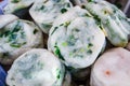Steamed dumpling stuffed with garlic chives, Kuicheai steamed. Royalty Free Stock Photo