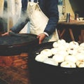 Steamed Dumplings Asian Culture Street Food Concept