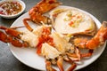 Steamed egg crab with fresh milk Royalty Free Stock Photo