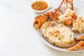 Steamed egg crab with fresh milk Royalty Free Stock Photo