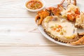 Steamed egg crab with fresh milk Royalty Free Stock Photo