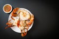 Steamed egg crab with fresh milk Royalty Free Stock Photo