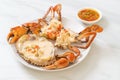 Steamed egg crab with fresh milk Royalty Free Stock Photo