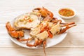 Steamed egg crab with fresh milk Royalty Free Stock Photo