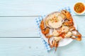 Steamed egg crab with fresh milk Royalty Free Stock Photo