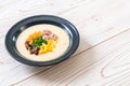 steamed egg with mince pork and vegetable Royalty Free Stock Photo