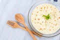 Steamed eggs , easy soft food made from eggs for kids or old man Royalty Free Stock Photo