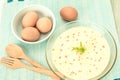 Steamed eggs , easy soft food made from eggs for kids or old man Royalty Free Stock Photo