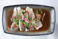 Steamed fish, steamed striped bass or stewed fish