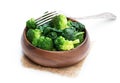 Steamed fresh broccoli with spinach isolated on white