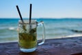 A steamed glass of Mojito. Royalty Free Stock Photo