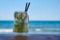 A steamed glass of Mojito. Royalty Free Stock Photo