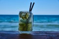 A steamed glass of Mojito. Royalty Free Stock Photo