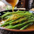 Steamed green beans with garlic-ginger sauce 3