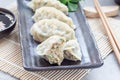 Steamed Korean dumplings Mandu with chicken meat and vegetables Royalty Free Stock Photo