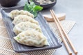 Steamed Korean dumplings Mandu with chicken meat and vegetables Royalty Free Stock Photo