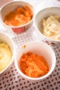 Steamed mashed vegetables for baby food Royalty Free Stock Photo