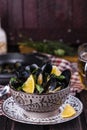 Steamed mussels in beer