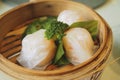Steamed prawn dumplings, dimsum har-gao Royalty Free Stock Photo