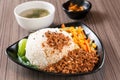 Steamed Rice with Red-Cooked Pork Royalty Free Stock Photo