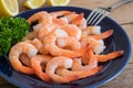 Steamed shrimp on plate Royalty Free Stock Photo