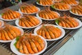 Steamed shrimp on a plate Royalty Free Stock Photo