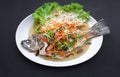 Steamed snapper with soy sauce Thai foods