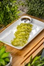 Steamed spinach dumplings Royalty Free Stock Photo