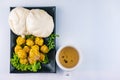 Steamed stuff bun, Chinese steamed dumpling and hot tea Royalty Free Stock Photo