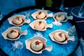 Steamed stuff bun and some mixed mushroom shiitake,cocktail party food