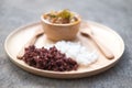 Steamed Thai Riceberry Rice and Thai Jasmine Rice